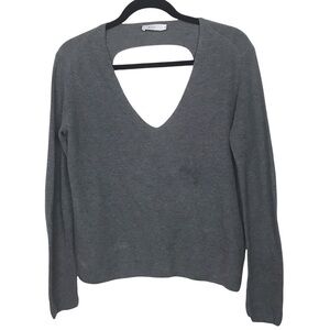 A.L.C. Ty Cutout Ribbed Cotton Sweater in Gray ALC